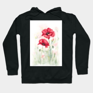 Red poppies art Hoodie